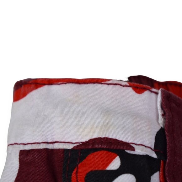 Almost Famous Pants M Womens Camoflauge Print Y2K 90s Cotton Blend Red Straight - Picture 10 of 10